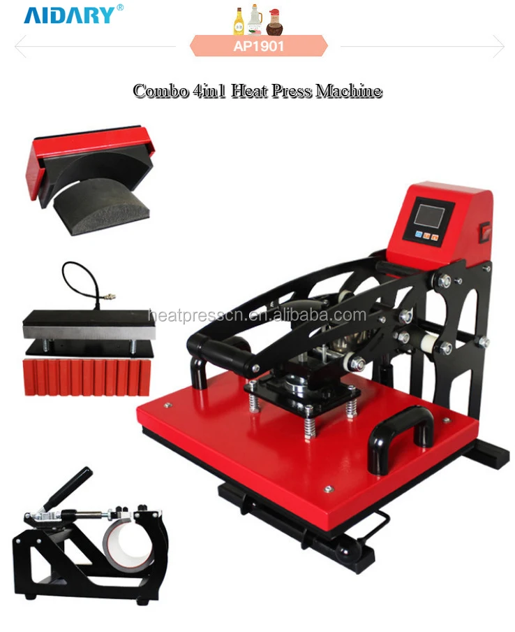 AIDARY 6IN1 Combo Heat Transfer Machine Cap Provided Flatbed Printer International Manual Press Machine Manual Table Press 39