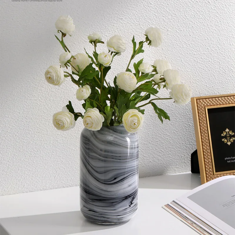 Nordic simple marbled glass vase ornaments  home decor  Decor bird Centerpiece modern creative home decoration Christmas gifts