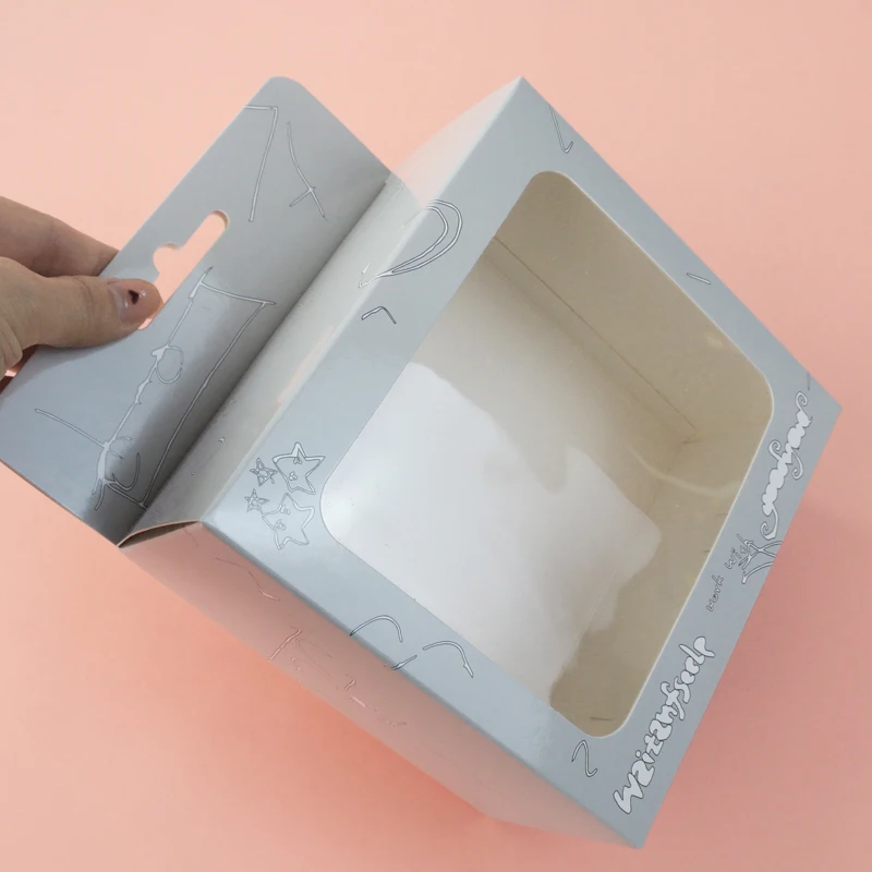 Wholesale printing your own logo high quality cheap price small carton box with clear window for packaging of retail products