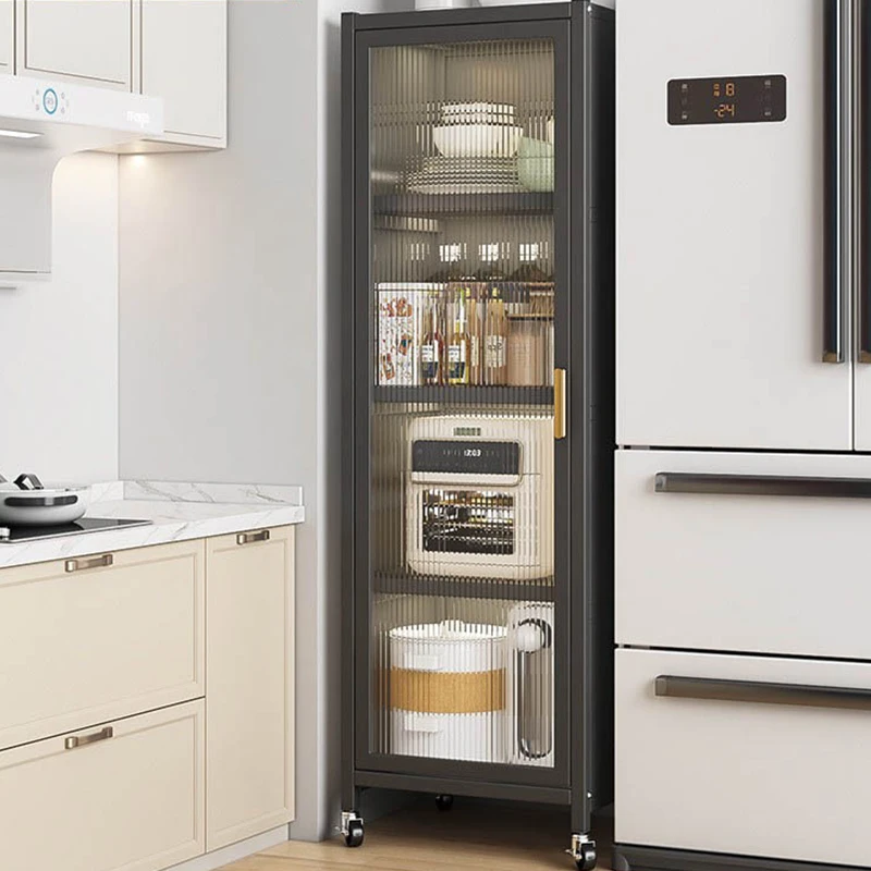 Kitchen pantry organizer spices food locker snack cabinet book shelf with door floor type countertop storage rack furniture