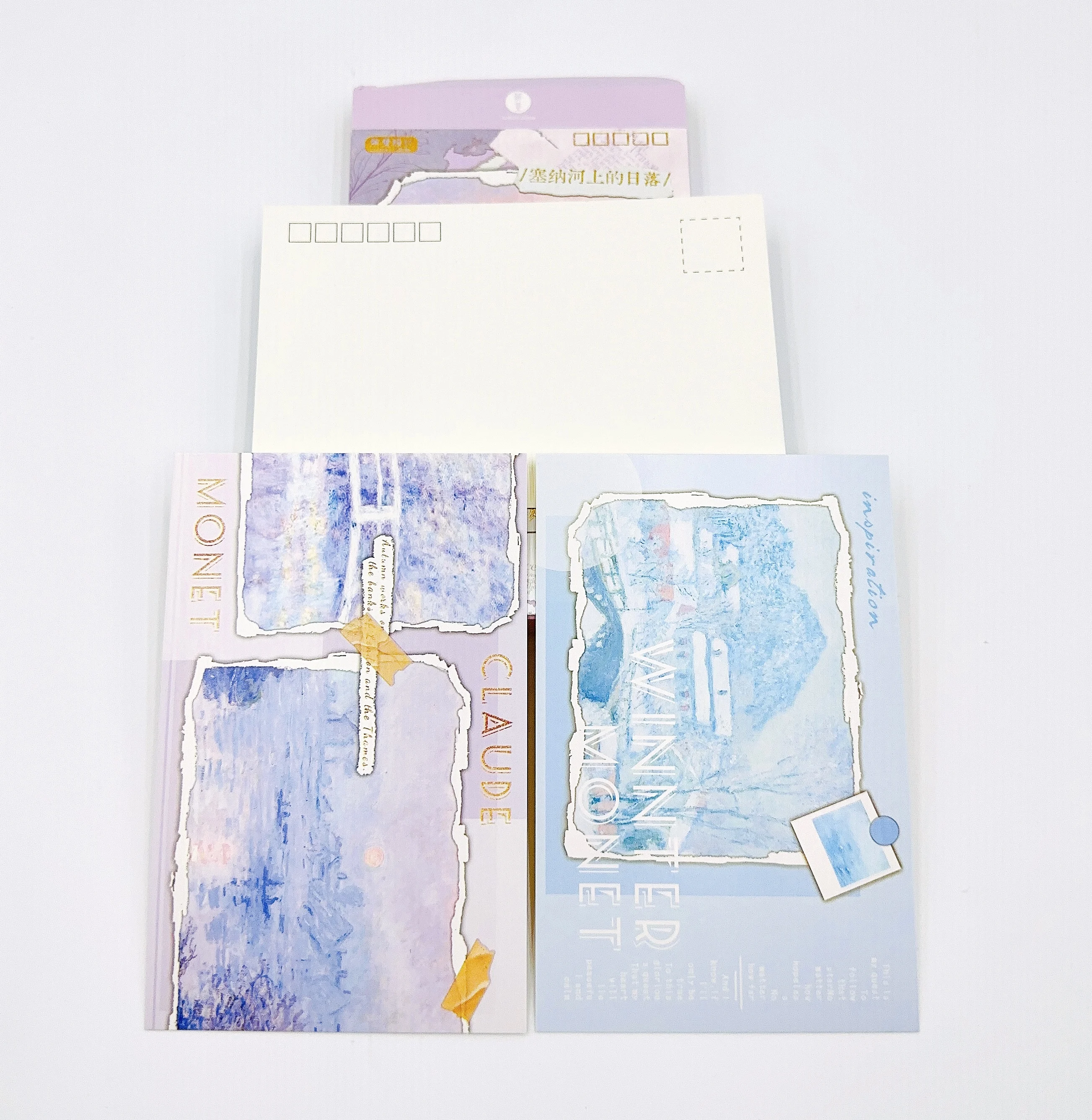 Eco-FriendlyWhite Cardpaper Printed Customizable Artwork Postcard Full Colour  Printing Gift Card