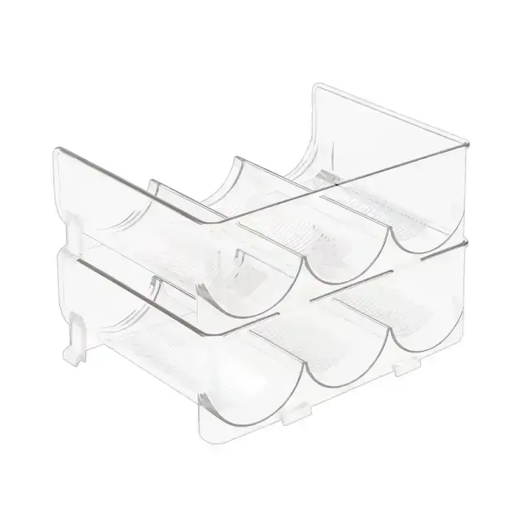 Plastic Stackable Water Bottle Organizer Wine Holder Transparent Rack for Kitchen Storage