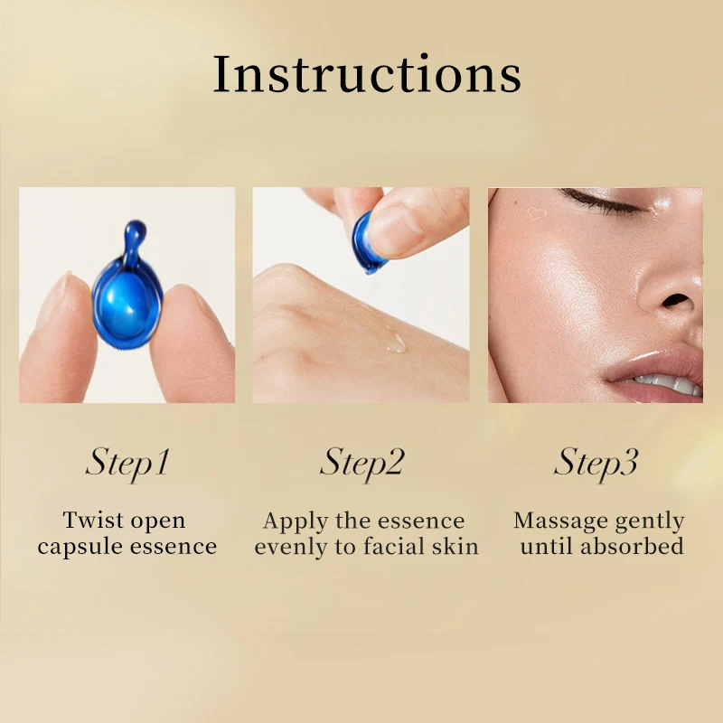 OEM Customized Vegan Vitamin Collagen Face Serum Organic Anti-Aging capsules Smoothing Nourishing Blue Copper Peptide Formula