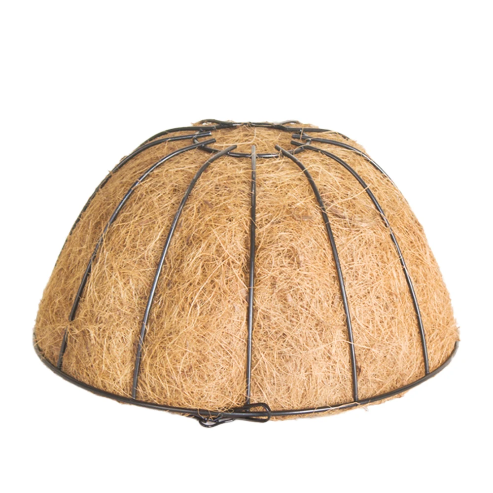 Garden Decoration Indoor Outdoor Metal Hanging Plant Basket Round Coco Coir Liner coconut Flower Pots