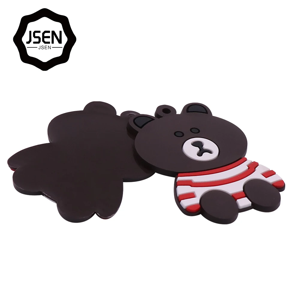 silicone/pvc kids  customized 3D cartoon logo rubber label  Eco-friendly rubber weaving label