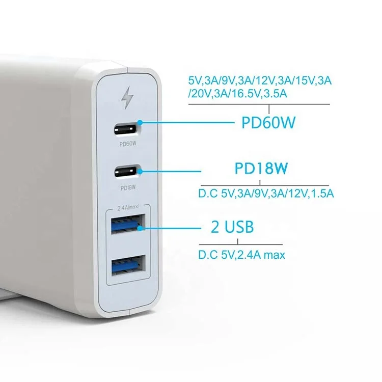 
USB Charger 75W 20V Desktop USB Charging Station with Multiple Port for iPhone iPad Galaxy Huawei Tablet 
