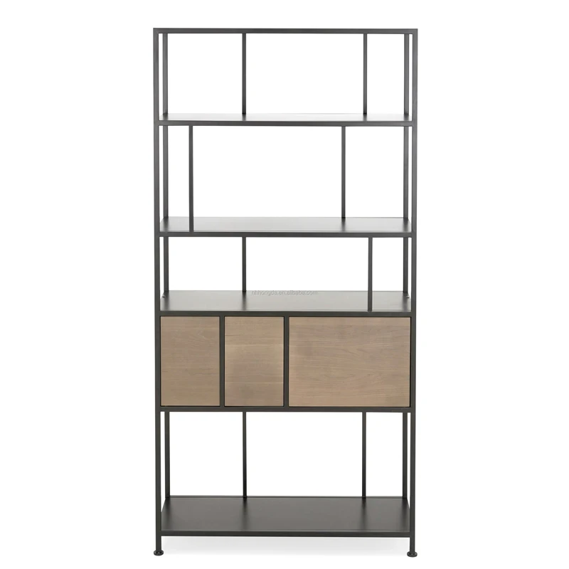 Multifunction Customizable Living room floor wrought iron Book Shelf Partition Art Frame Storage Holder Free Design Display Rack