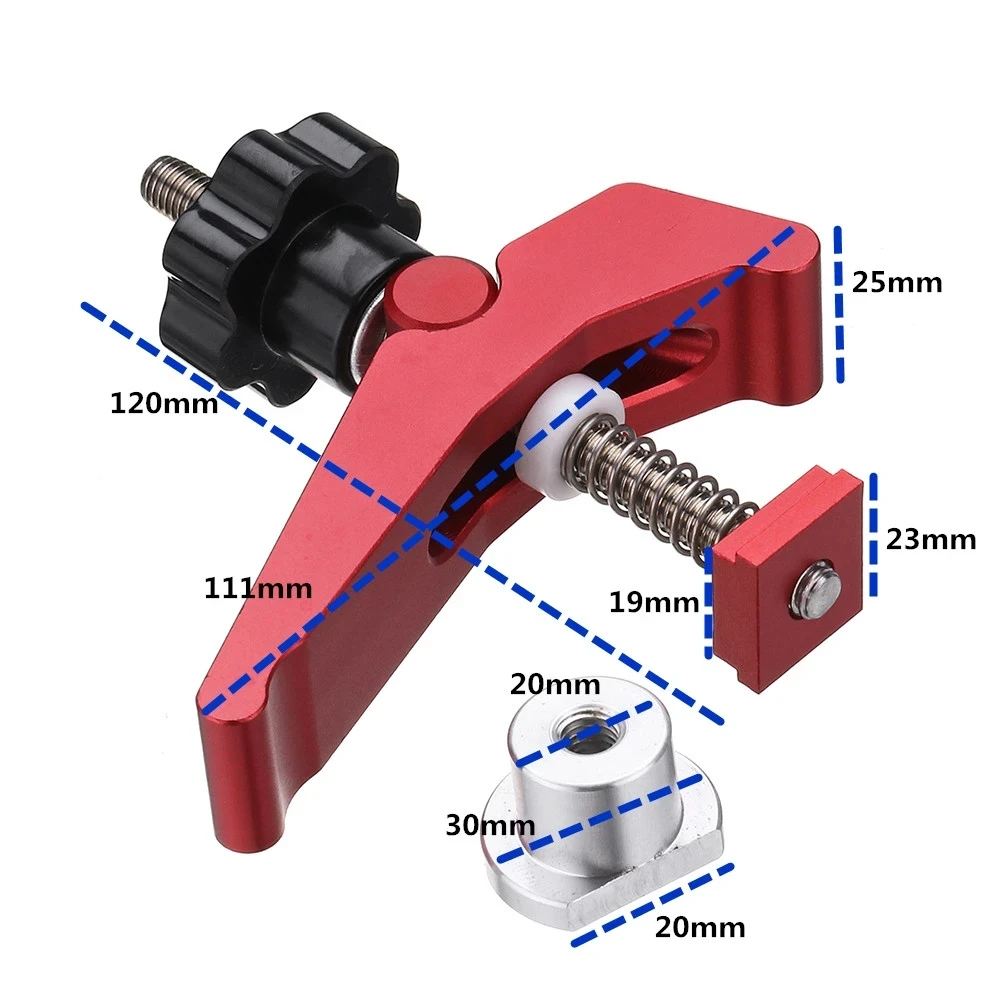 New Quick Acting Hold Down Set T-Slot Clamp T-Track Woodworking For Wood