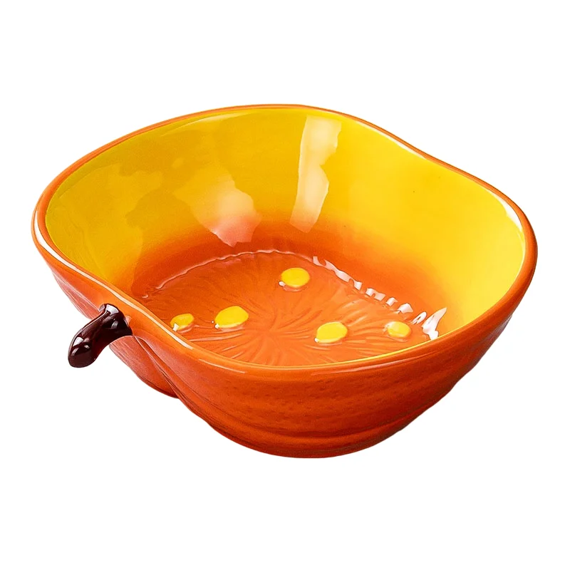 Creative pumpkin shaped  serving bowl cute mixing bowls  wholesale ceramic salad bowl