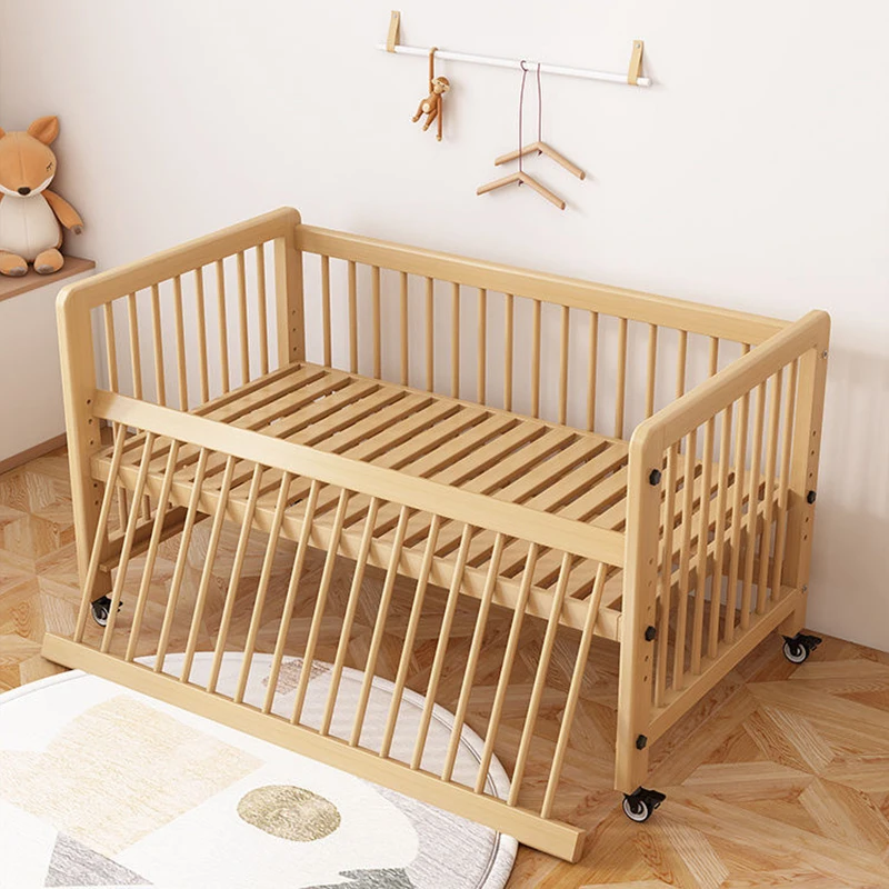 Luxurious Lead-Free Non-Toxic Natural Wood Baby Crib Safe Durable for Infants Assembly Required for Nursery Kindergarten Use