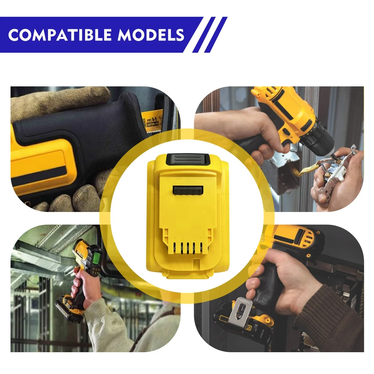 Rechargeable 18V 20V 4.0Ah 5.0Ah 6.0Ah Dewalts Replacement Lithium Ion Battery for Power Tool Cordless Drill Combo Kit DCB200