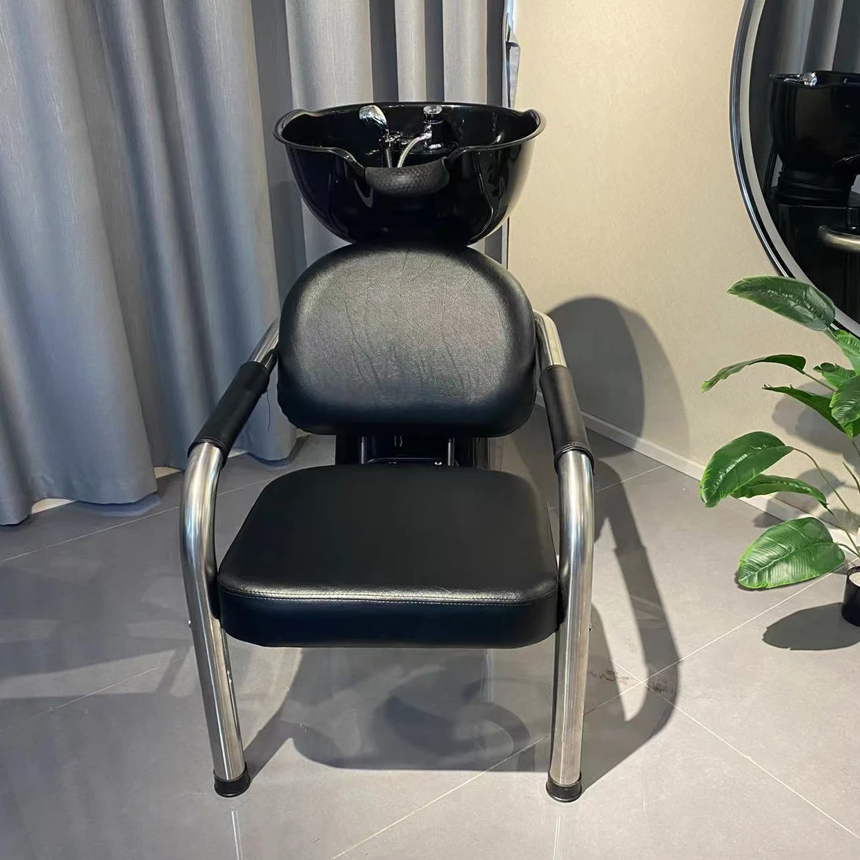 Modern Reclining Hair Salon Washing Basin Bowl /Sink Saloon Shampoo Chair and Bowl