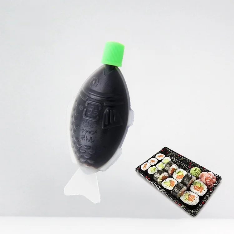 BRC wholesale 8ml fish shape Soya sauce for sushi take away