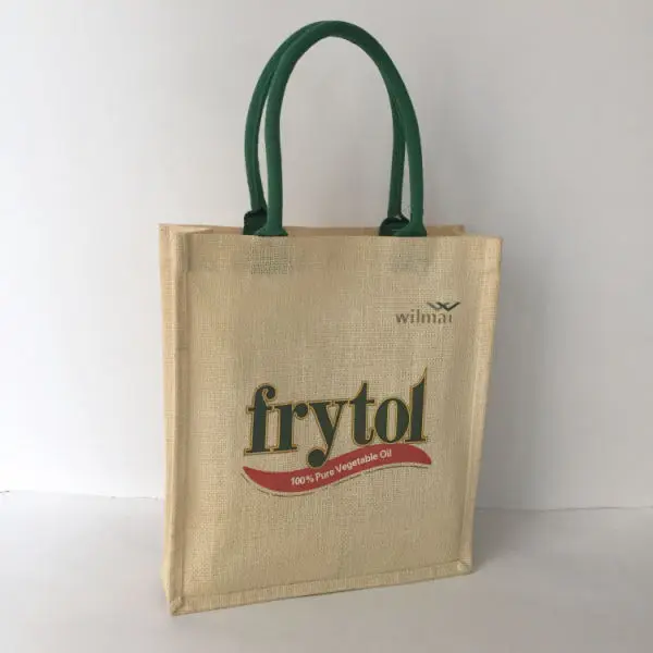 Wholesale Promotional Custom Logo Colorful Design Reusable Natural Linen Hessian Beach Burlap Jute Shopping Tote Bags