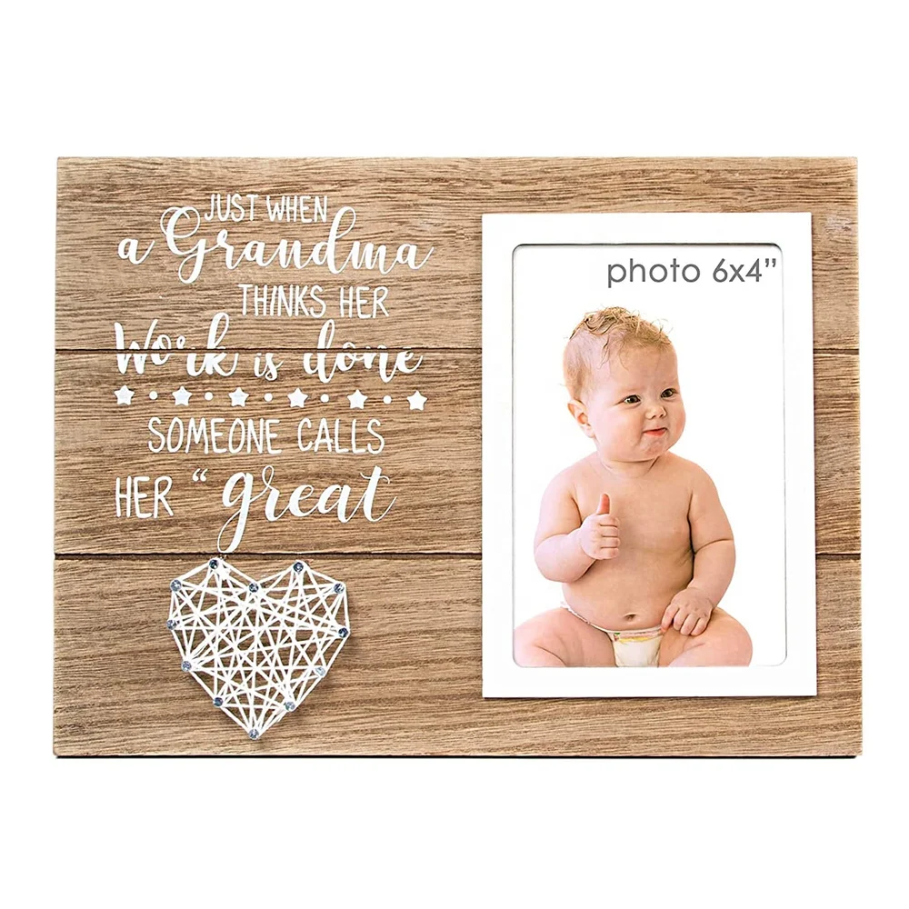 new design 6x8 rustic brown wood Nana Grandmothers Photo Holder New Great Grandma Gifts Picture Frame