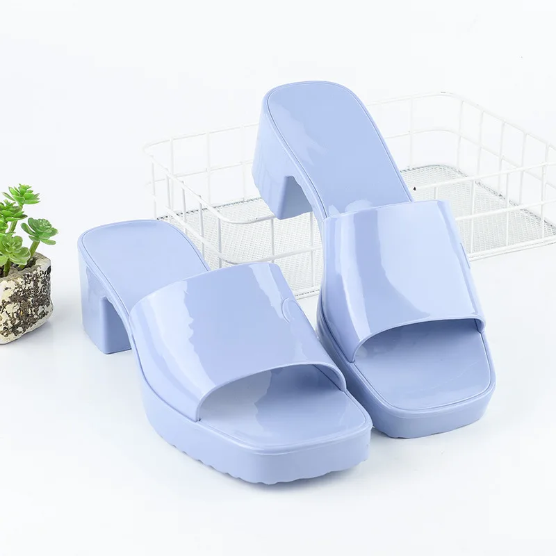 Женские босоножки на высоком каблуке G family, сандалии на толстом каблуке в европейском и американском стиле, летние туфли-желе