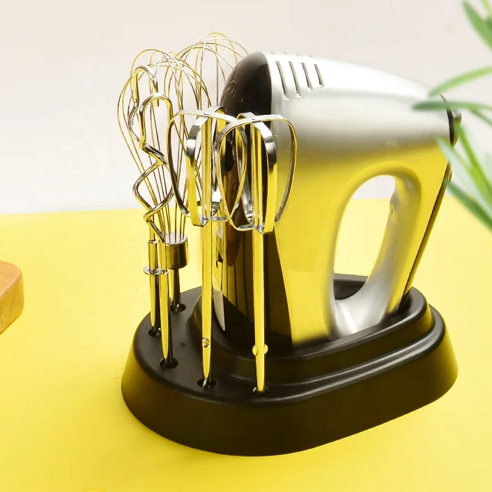 Factory wholesale ready goods stock hand mixer with upright storage base for home use DHM-513PU