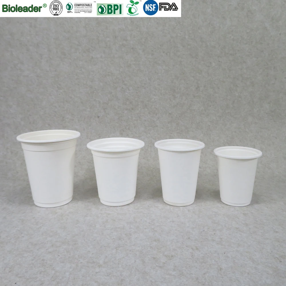 100% Biodegradable Eco-Friendly Biodegradable Cornstarch CPLA Plastic Cups for Hot Cold Drinks