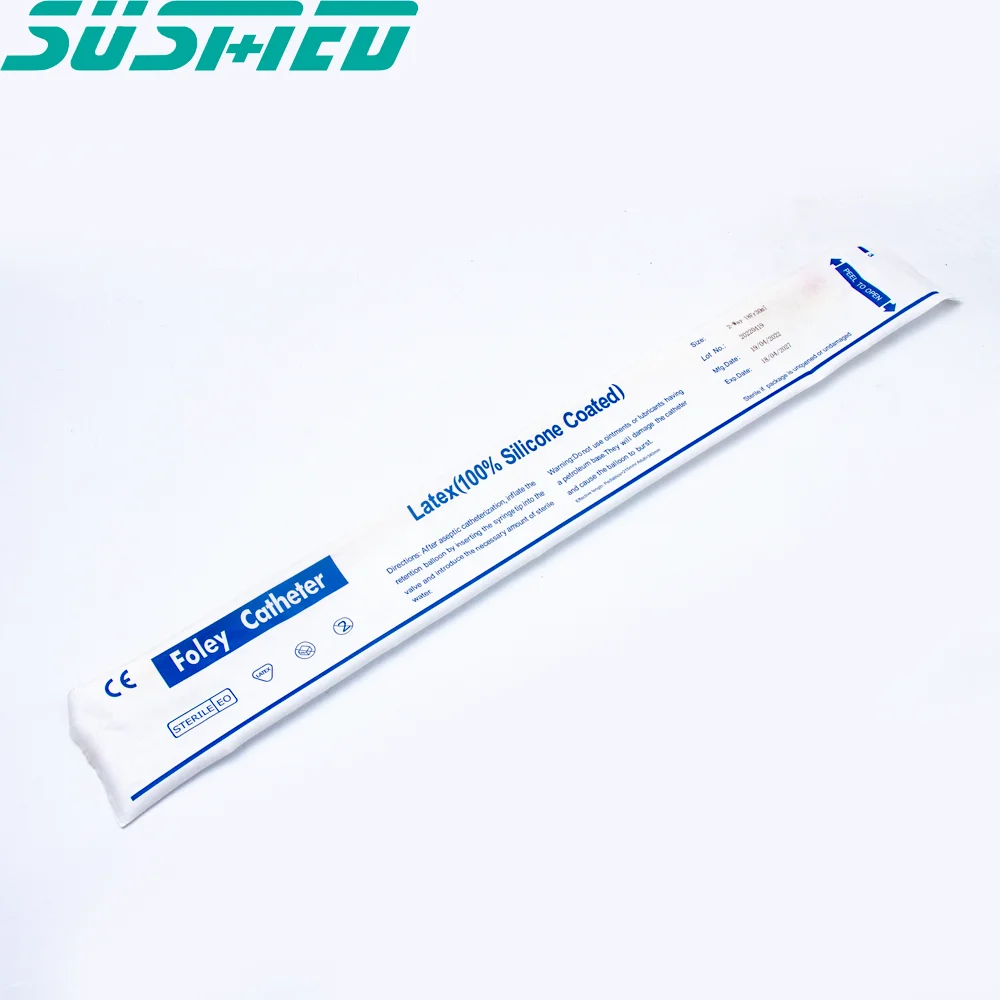 Disposable Sterile 100% Silicone Coated Latex Foley Balloon Catheter