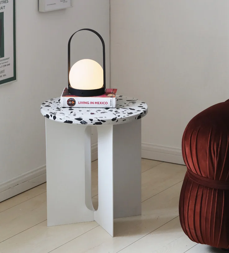 Yuhai  Living Room Furniture Modern Black&White Marble Side Table End Table for Living Room