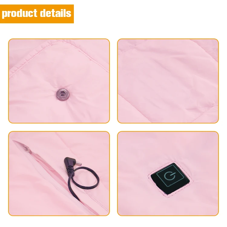 5V USB Powered Heated Electric Blanket with Temperature Control Travel Heated Blanket for Women and Baby