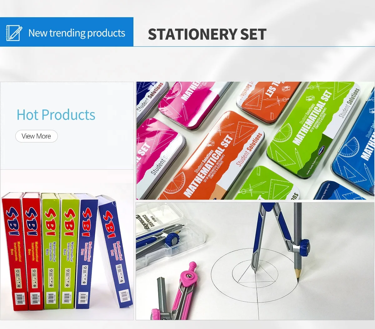 Max mathematical box stationery for high quality hot selling geometry box set