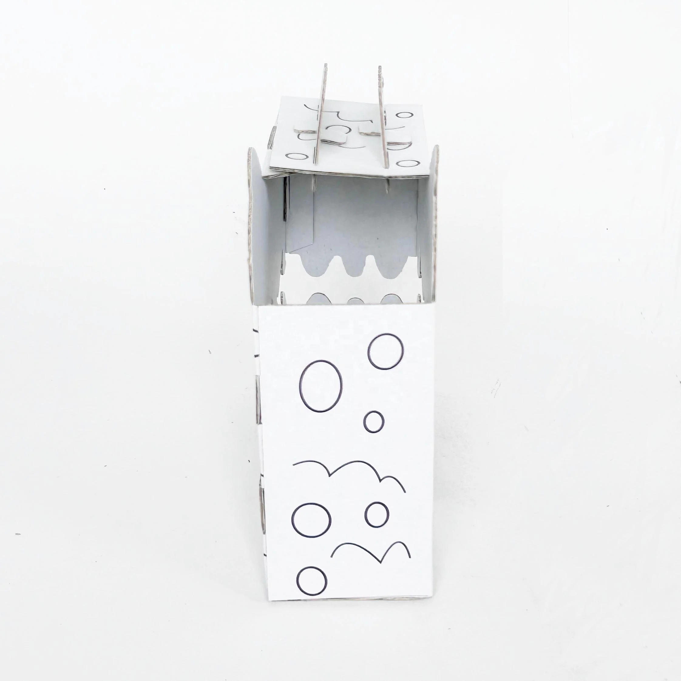 Cardboard Playhouse Kids Painting Arts Crafts Paintable Paper Diy Art Drawing Toys