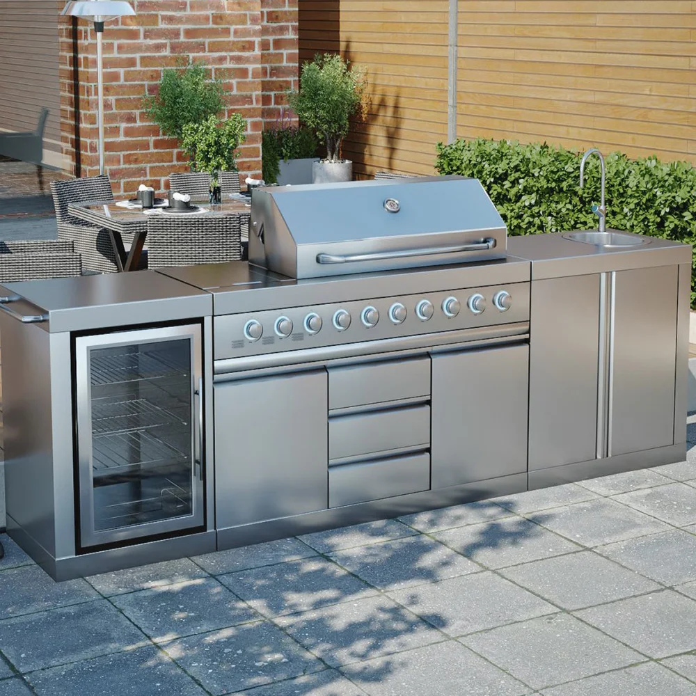 2023 stainless steel outdoor kitchen with sink and grill wholesale outdoor kitchen cabinet bbq