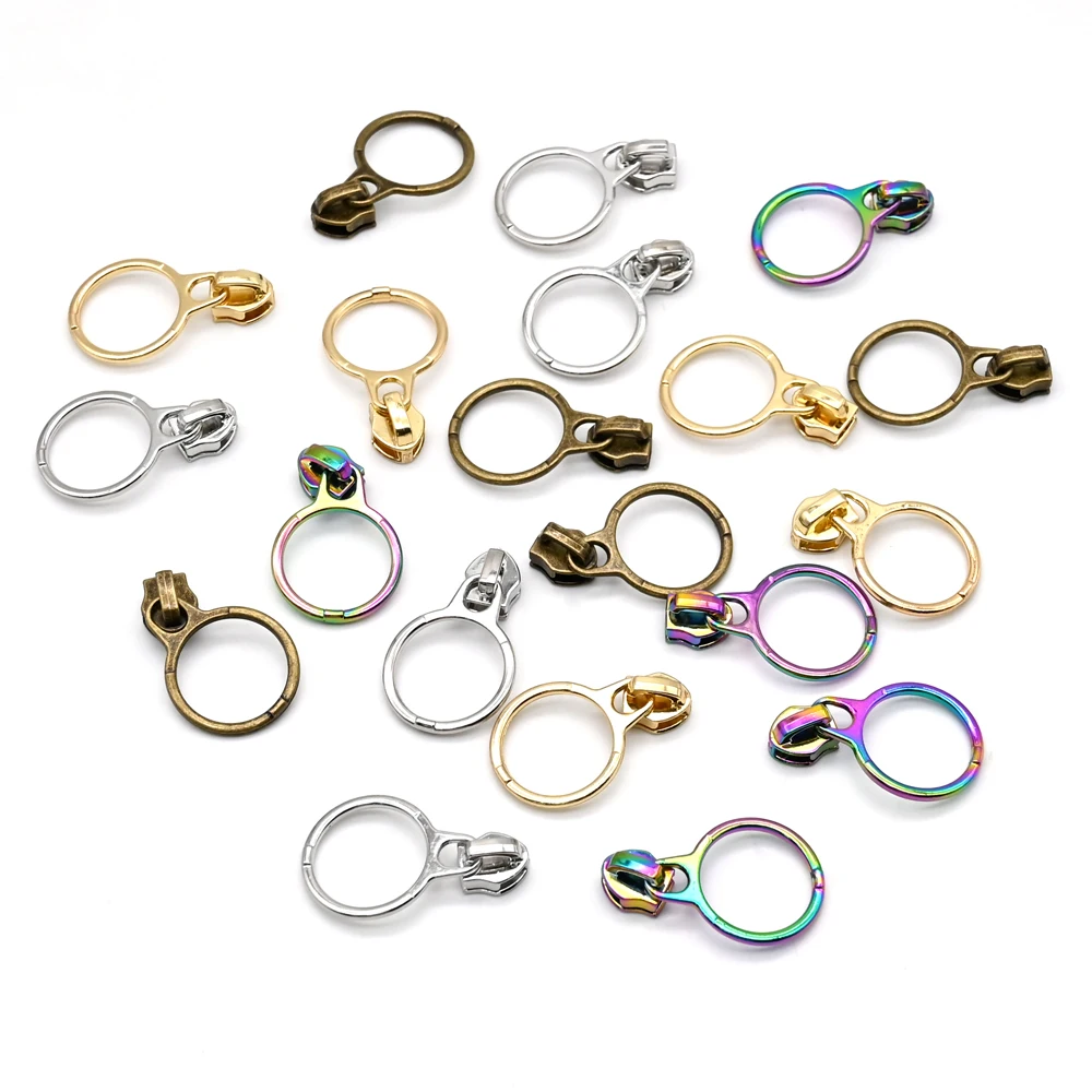 YYX Custom Zip Puller Garment Metal Zipper Puller Slider Head Puller Zipper Custom Logo Bag Zipper