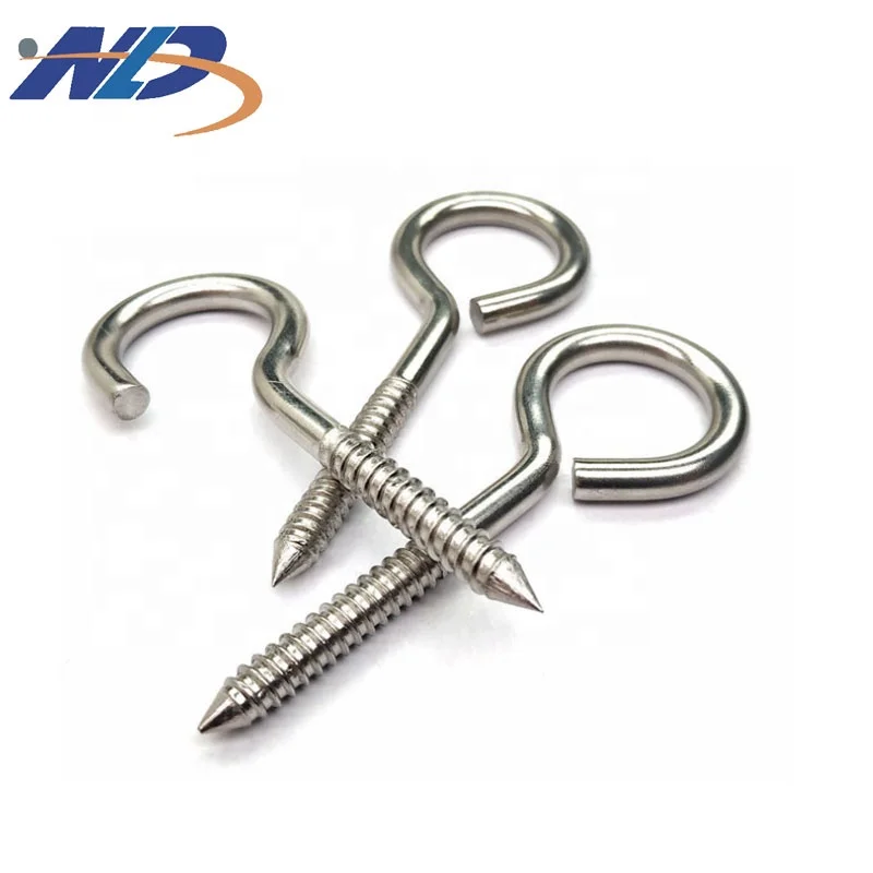 NLD Wholesale High Quality Carbon Steel Iron Silver Yellow Zinc Self Tapping Hook Pin Eye Screw