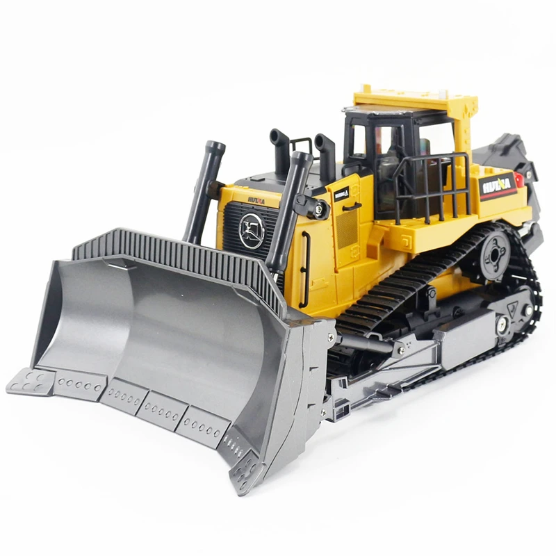 Huina 1569 remote controlled heavy bulldozer alloy track 1:16 engineering vehicle 9-channel electric forklift toy