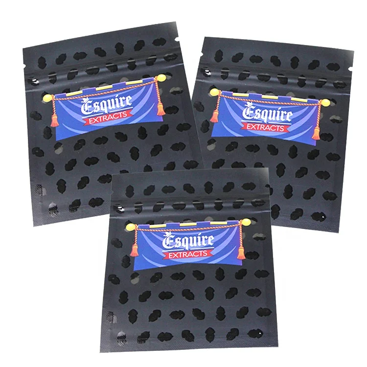 Матовая черная прозрачная передняя УФ-печать 1 г майлар CR сумка на молнии для упаковки медицинских пакетов