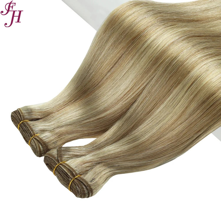 FH Double Drawn  Russian Human Hair #m4-613 Color Cuticle Aligned Machine Weft Hair Extension