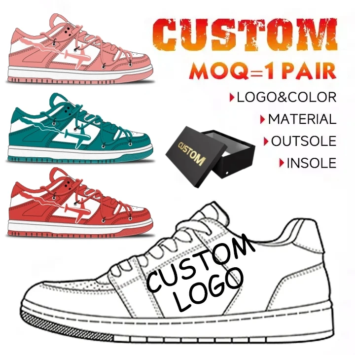 OEM ODM Custom Brand Shoes Design LOGO Fashion Casual Sneakers Sport Running Shoes Classic Retro 1 Basketball Style Shoes Custom