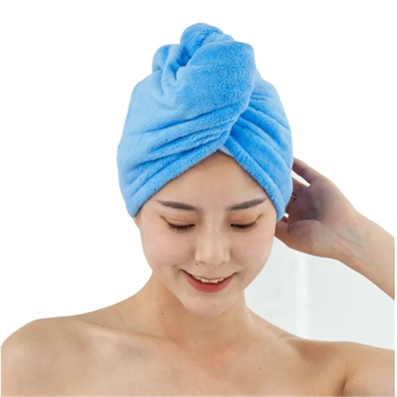 Coral Fleece Microfiber Hair Drying Hat Hair Towel Cap Hat Bath Hat Microfiber Wrap Turban Towel Cap Makeup Turban Hair Dry Cap
