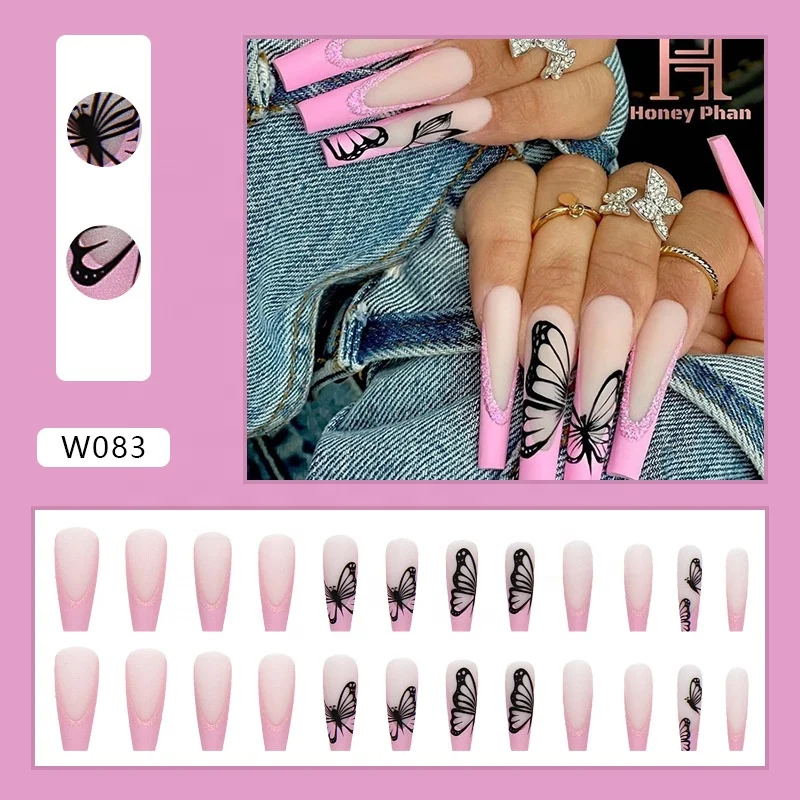 Ins Hot Sale Free Sample False Nails Various Color Wholesale Custom Long Press On Nails For Women
