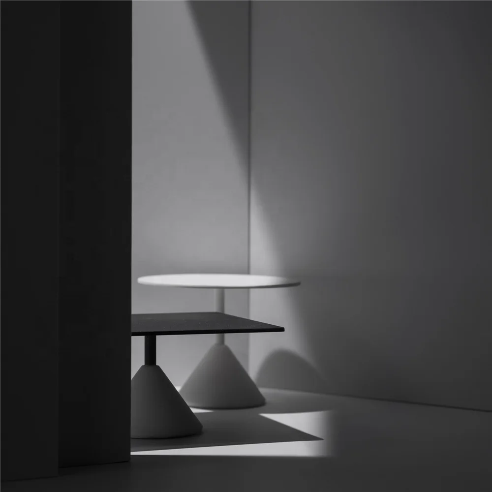 BENTU DING  concrete modern round square side table for home decor coffee shop library canteen restaurant art gallery