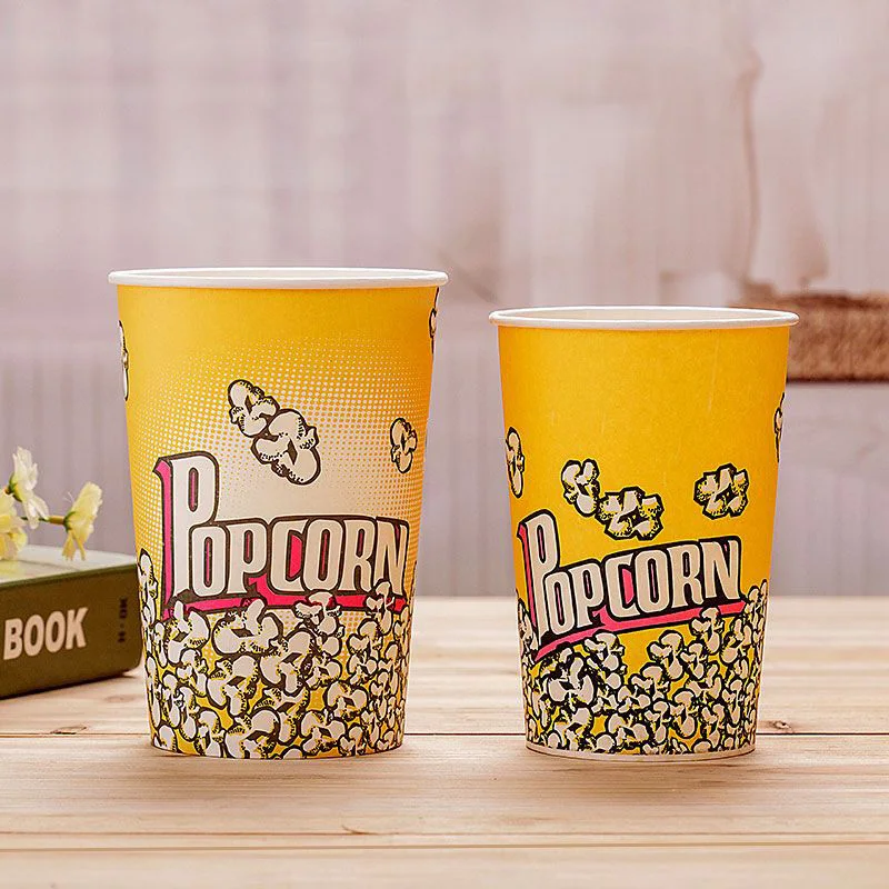 Wholesale Custom Logo Printed Popcorn Cups Paper Food Bowls Popcorn Bucket With Lid