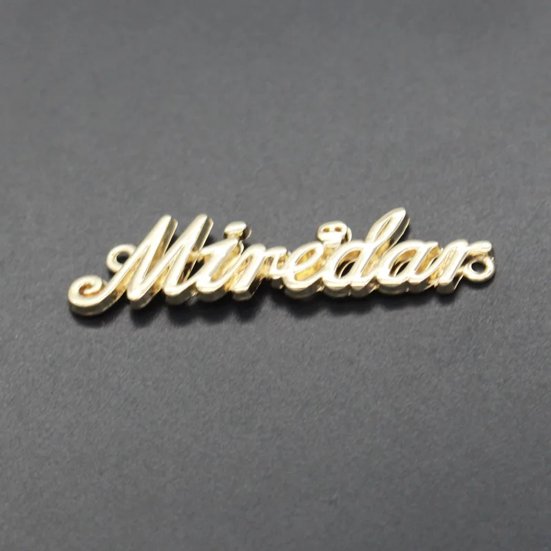 Factory price gold letter brand logo customized metal plates tags labels