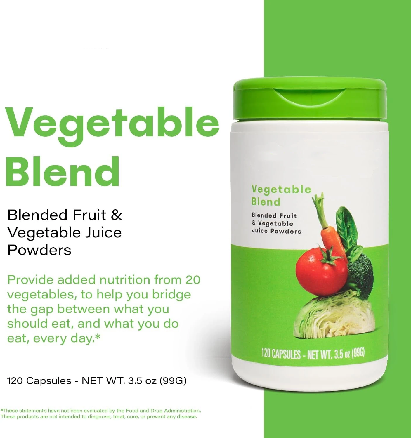 Hot Selling 120 Ct Plant-Based Veggies&Fruits Capsules Vegetable Juice Blend Powder Dietary Supplement For Healthy Lifestyle