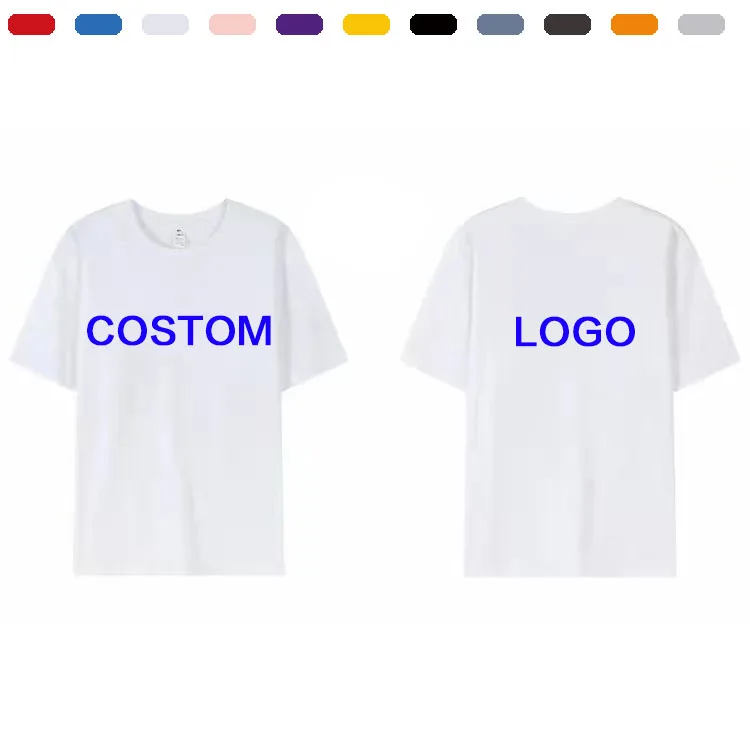 OEM Custom logo Solid half sleeve bottomed versatile T-shirt Heavy