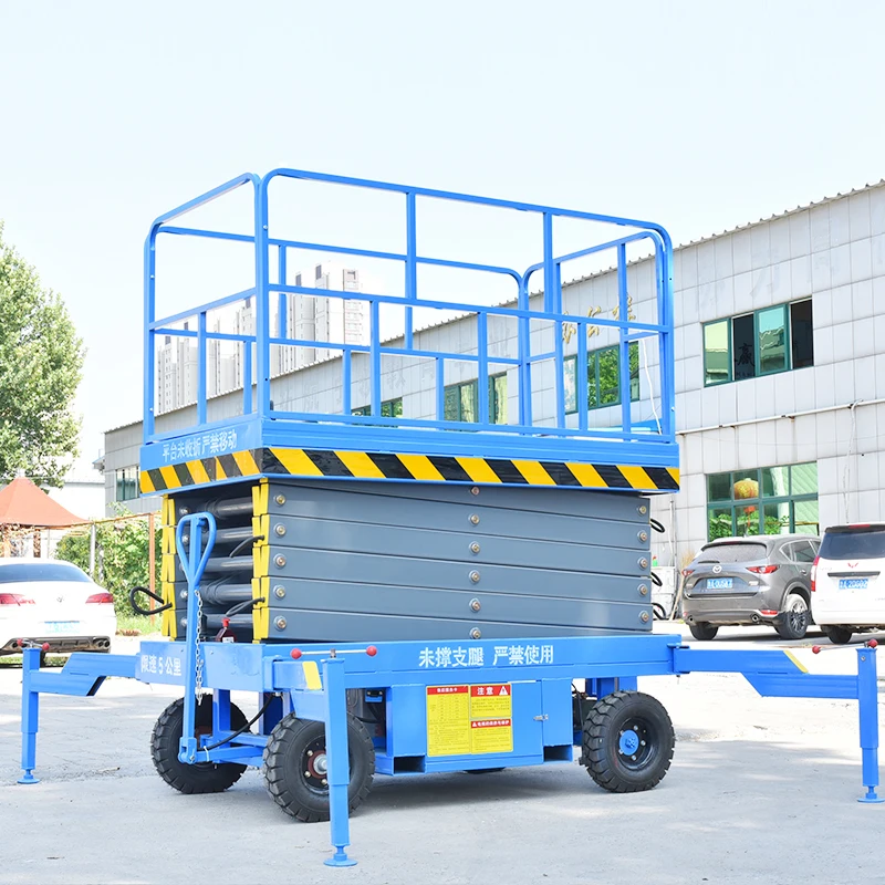 Intelligent 4M 14M Hydraulic Wheel Mobile Scissor Lift Platform  Mobile Pallet Lift Platform
