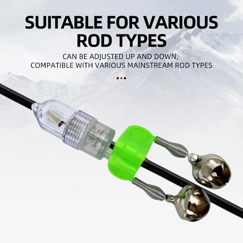 Fishing Alarm Bells LED Night Fishing Rod Clip Tip Bait Alarm Bell With Twin Bells Ring Fishing Accessories