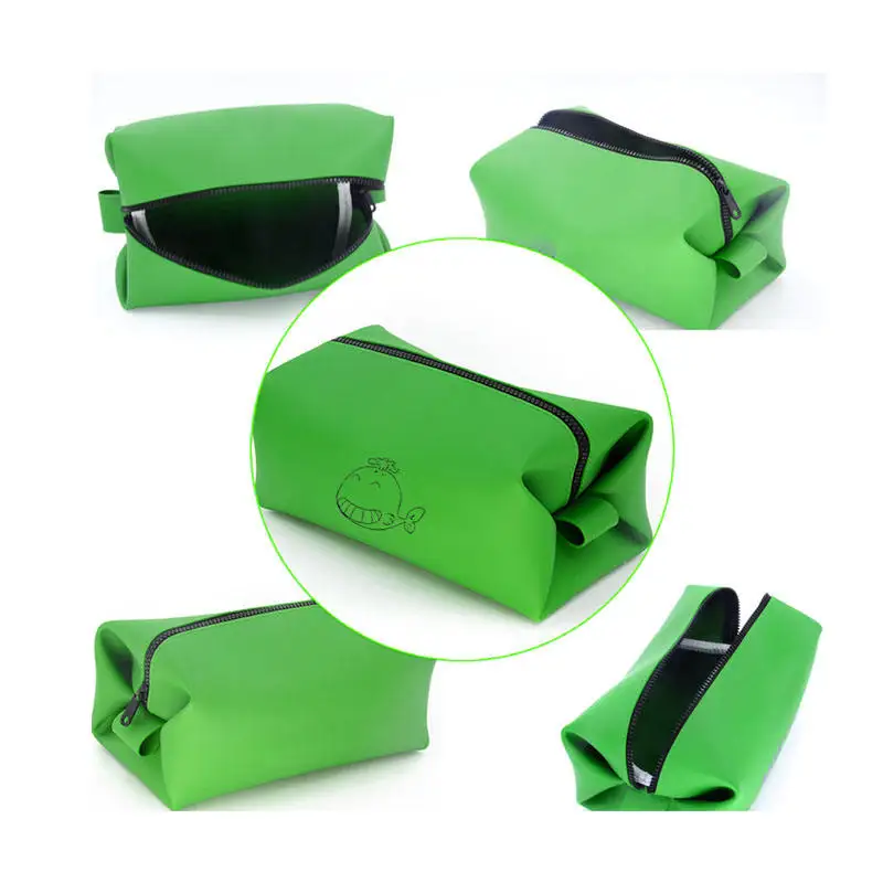 Large Capacity  Silicone Hand Bags Waterproof OEM Customized Make Up Bag Fashion Cosmetic Bag Foldable Cosmetic Makeup Storage