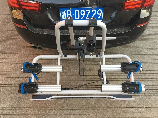 Pre-assembled 50mm 2 inch tow bar universal rear mounted ebike carrier tool-free installation quick lock system for 2 ebike