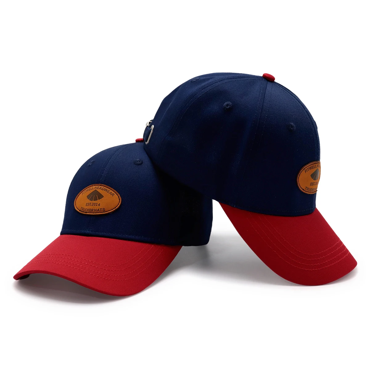 6 panel Vintage Manufacturers High Quality Recycled Material Customised leather Patch Baseball Caps