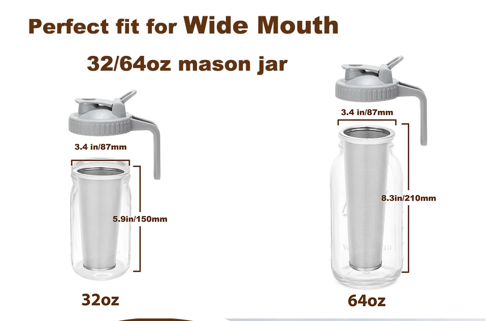 50 80 100 micron cold brew coffee maker stainless steel mesh filter for mason jar