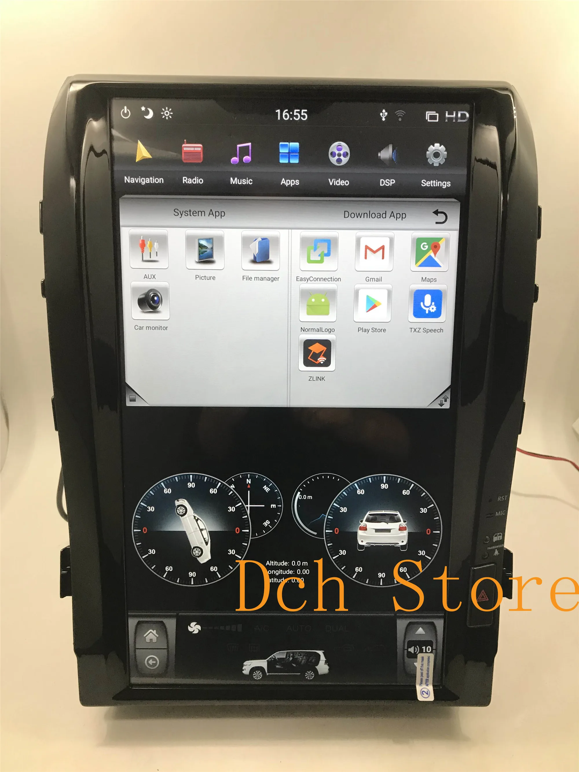 16 inch android 9.0 car dvd player gps navigation for LANDCRUISER LC200 2008-2015 tesla screen stereo auto headunits PX6 CARPLAY