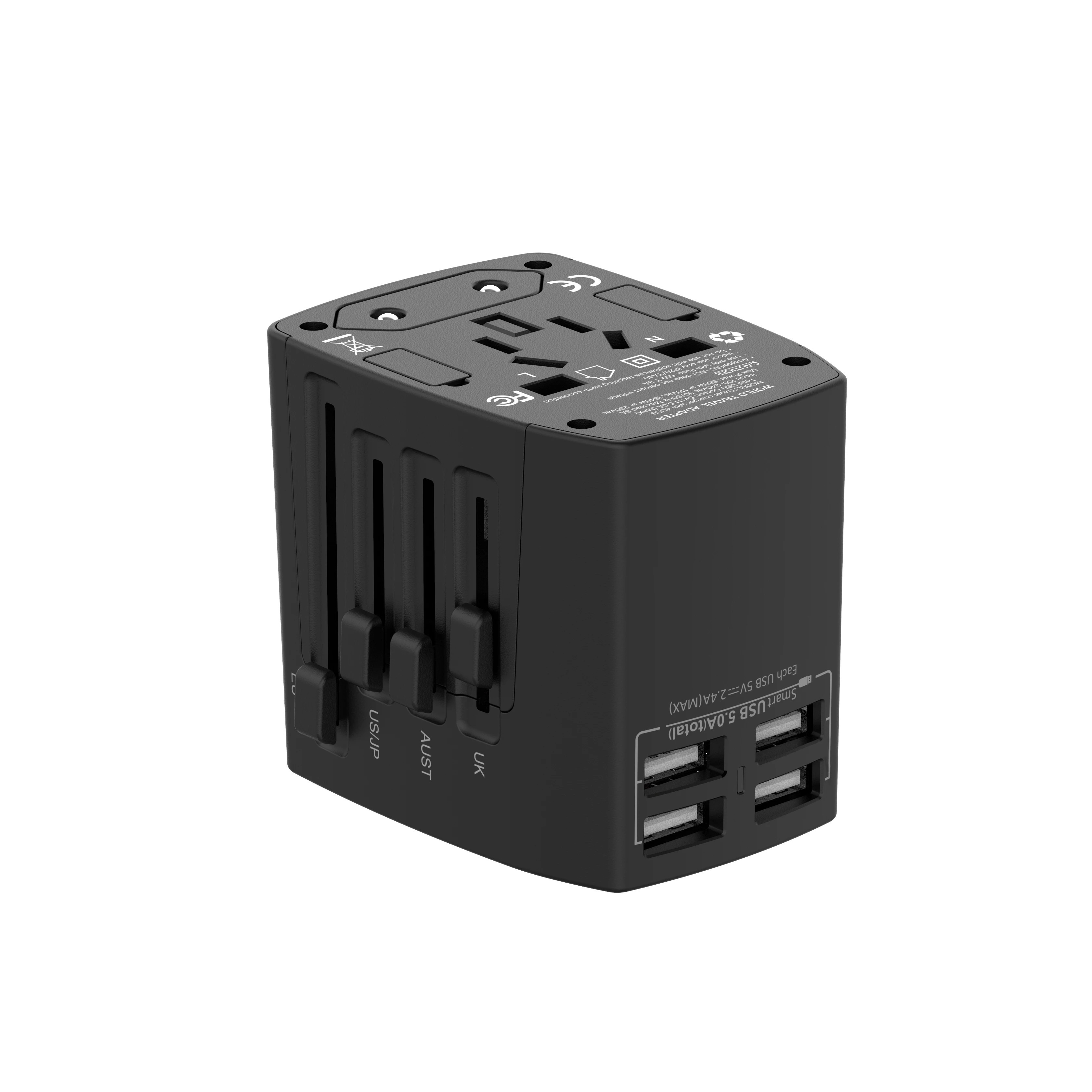 international 4 port usb travel charger adapter mobile phone wall charger multiple usb charging station EU/UK/AU/US/JP plug