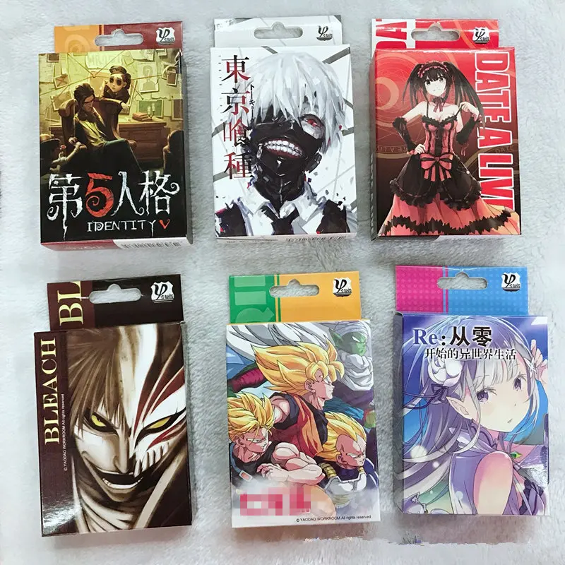 38 Styles Poker Bleach One Piece Conan Re Zero Rem One Punch Man Academia Tokyo Ghoul Totoro Death Note Anime Playing Cards